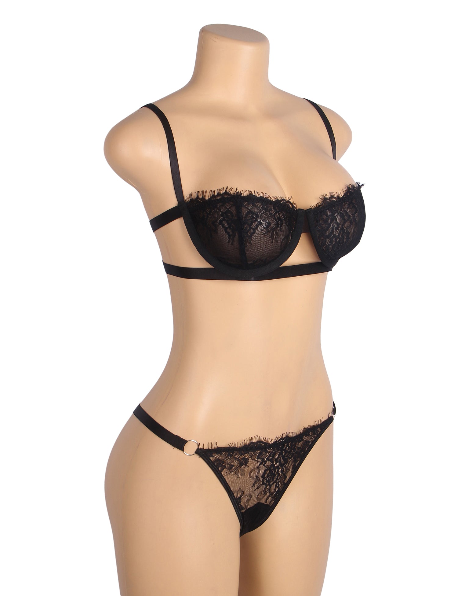 Black Sexy Lace Bra Set