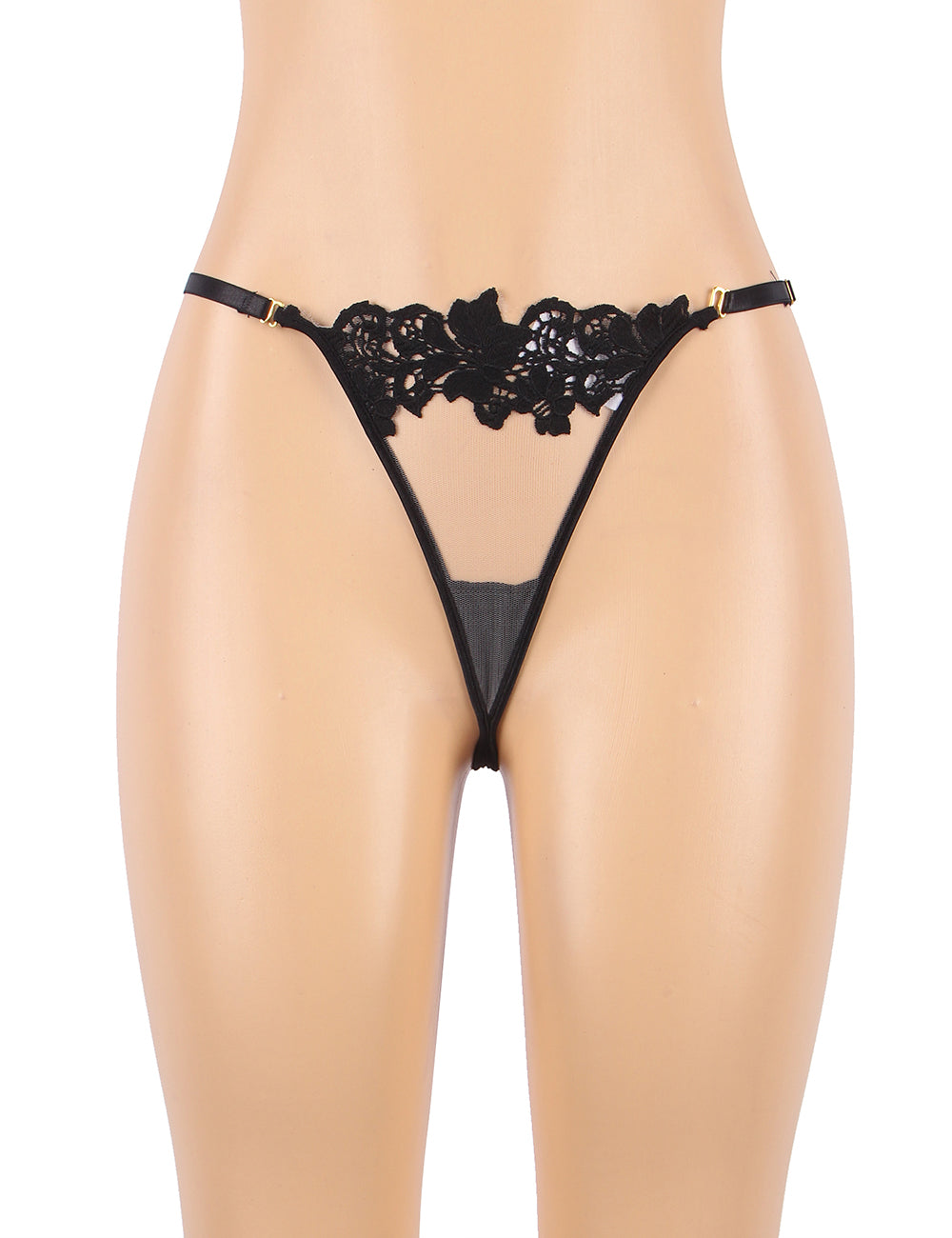 Black Floral Lace Underwire Garter Lingerie Set