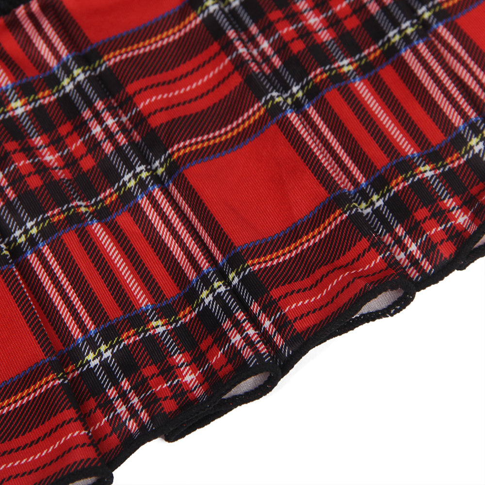 Sexy Red Plaid Bra Set College Style Cosplay Suit