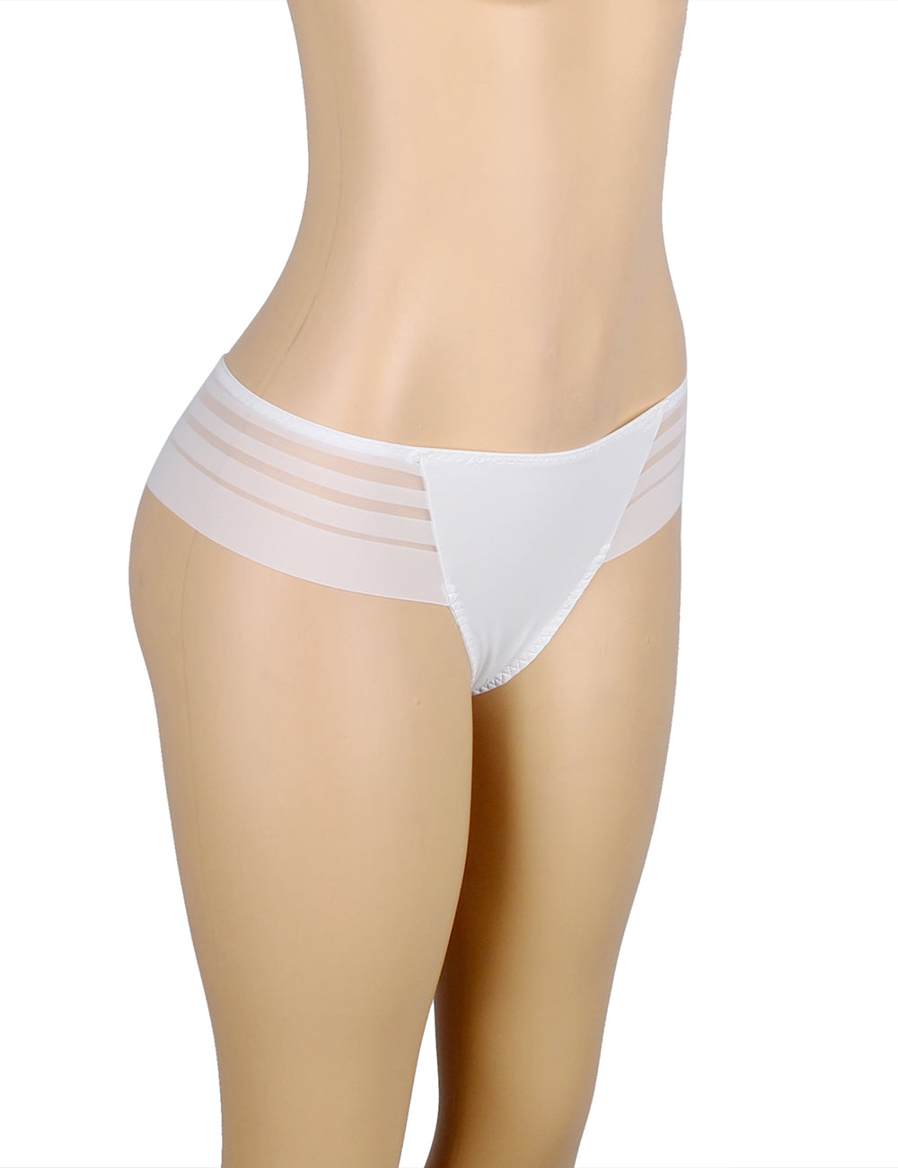 White Transparent Stripe Mesh Sexy Panties