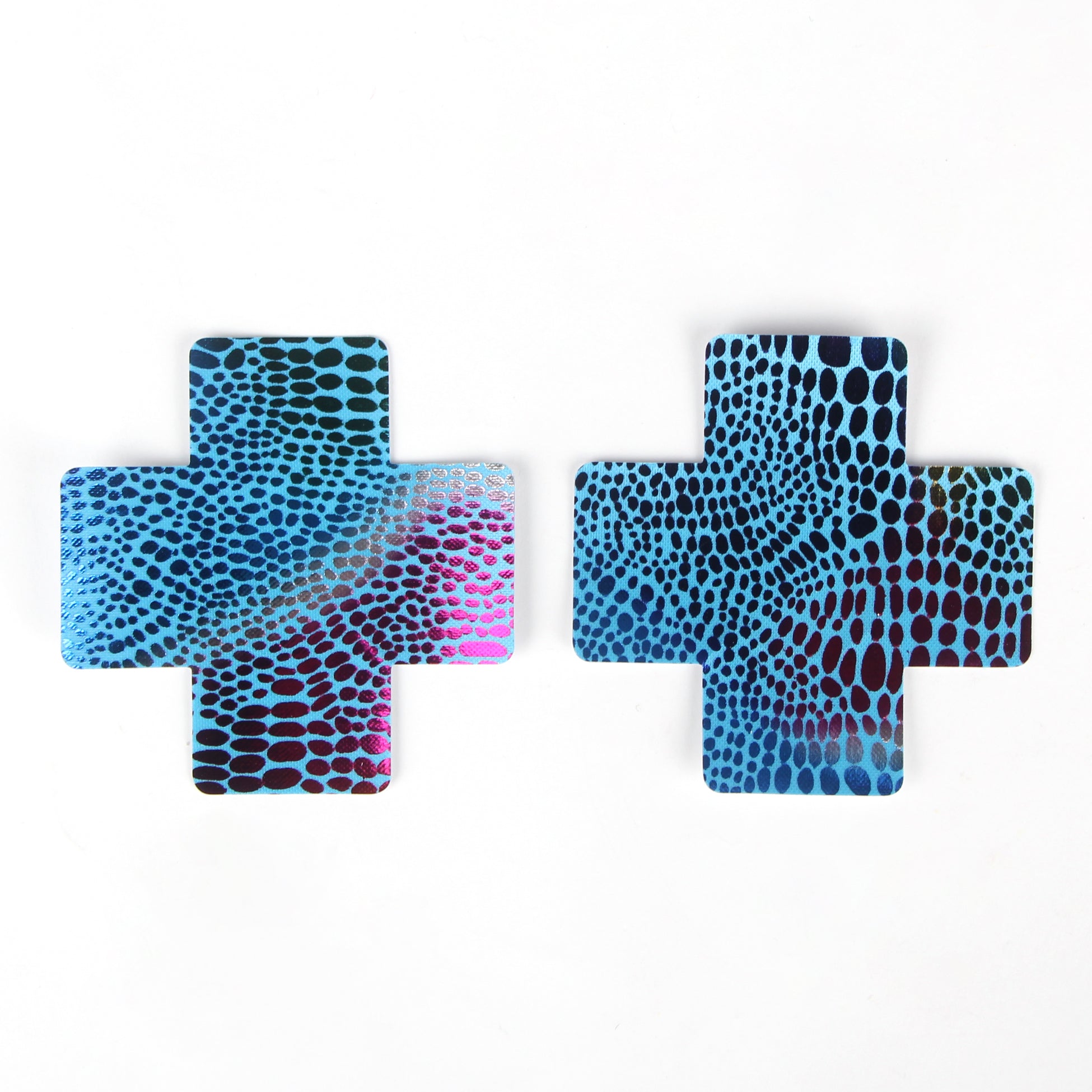 Blue Lnk Painting Fish Scale Nipples Covers