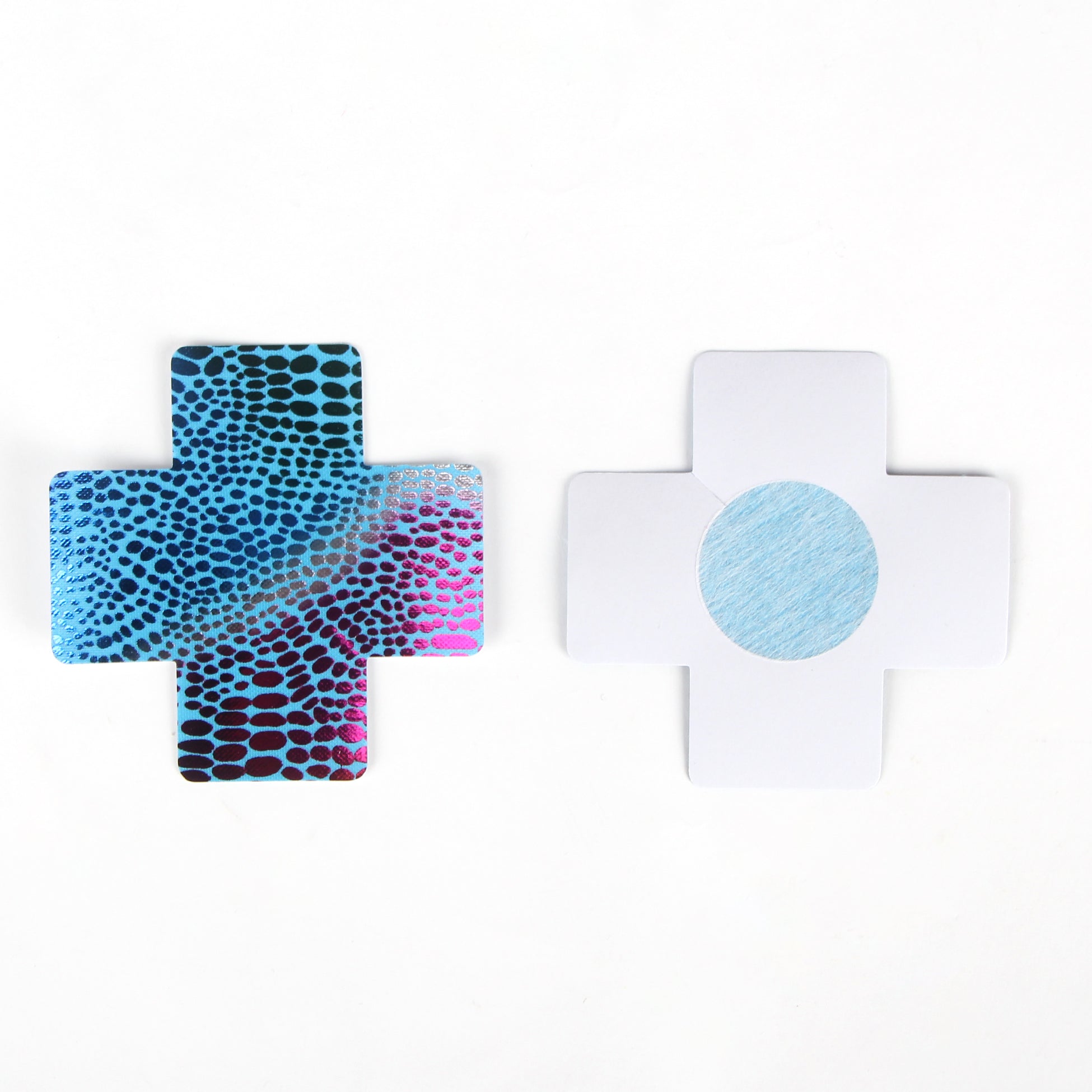 Blue Lnk Painting Fish Scale Nipples Covers