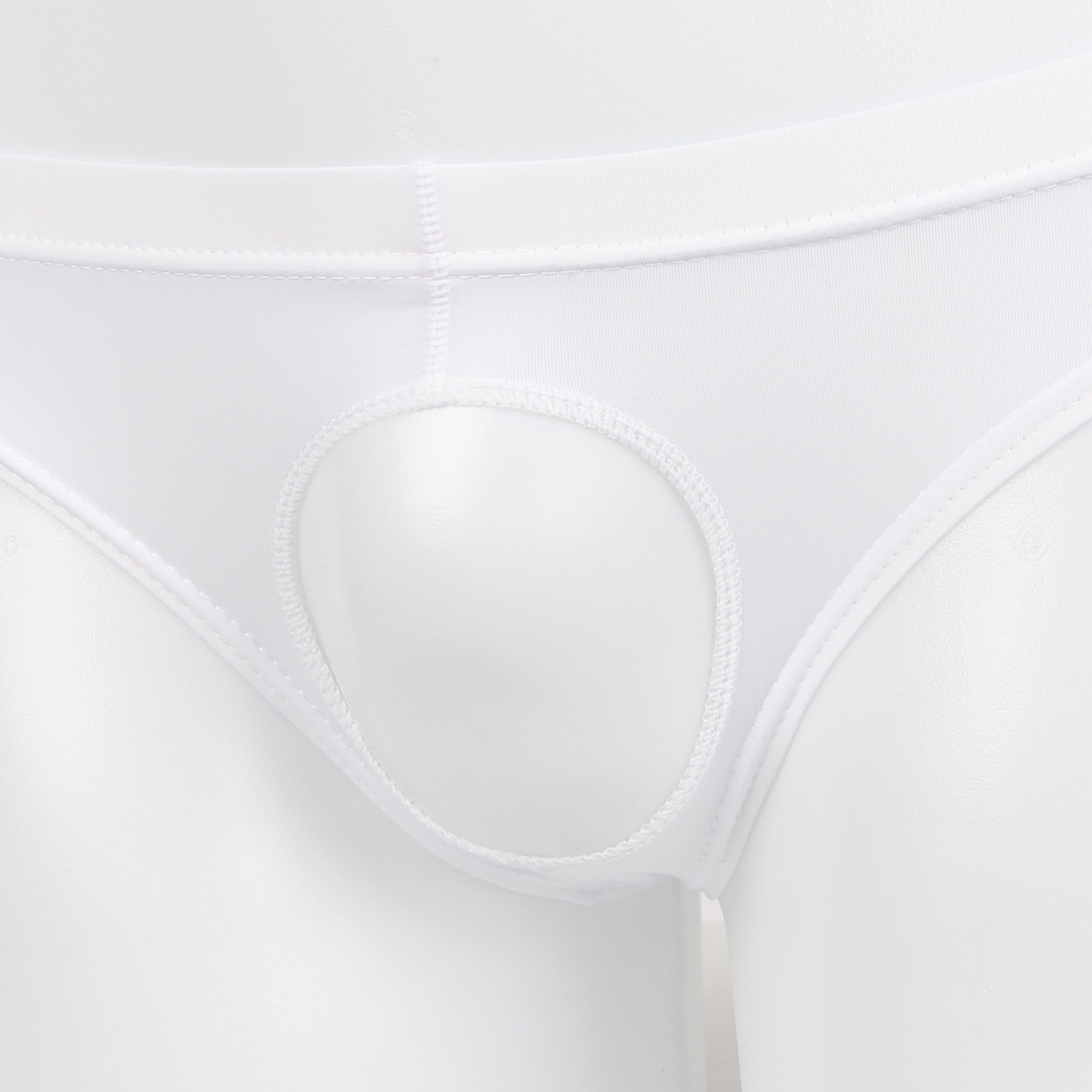 White Sexy Hollow-Cut Ice Silk Men's Brief
