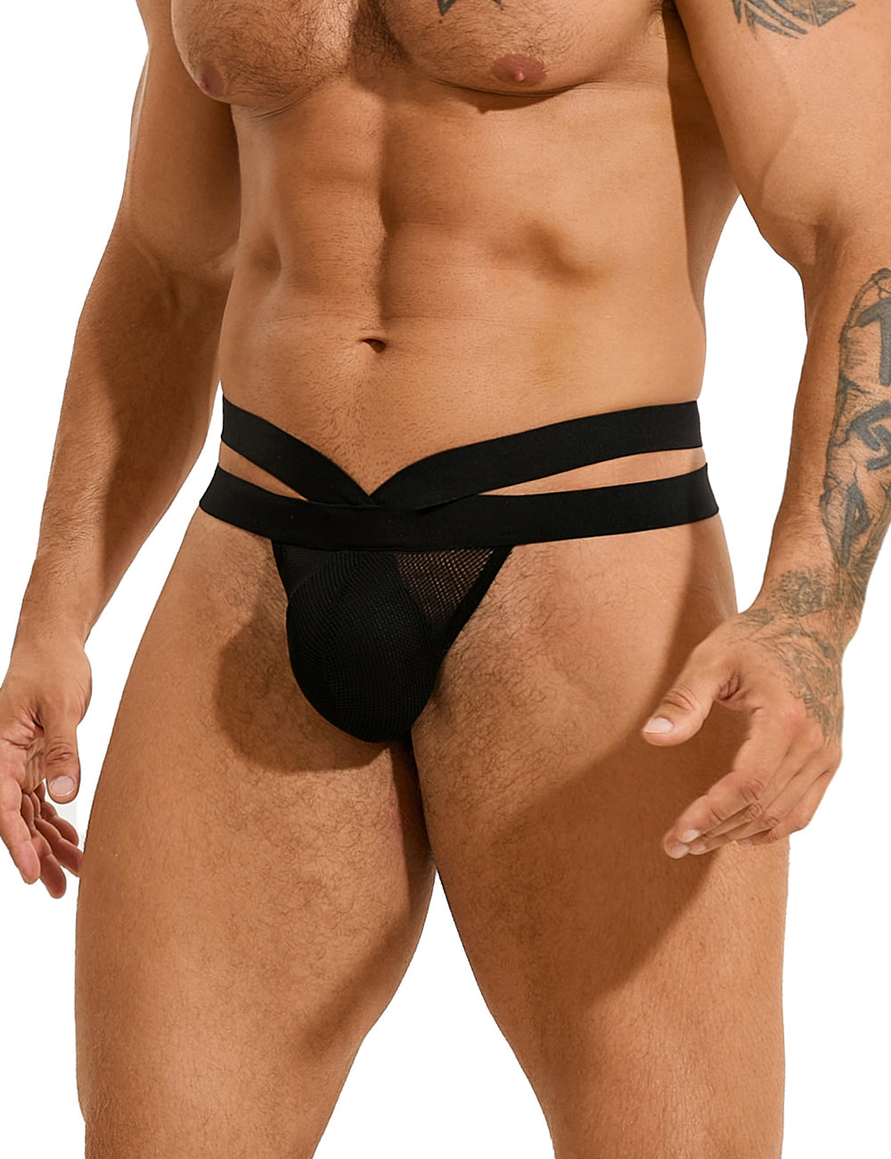 Black Sexy Mesh Breathable Men's Thong