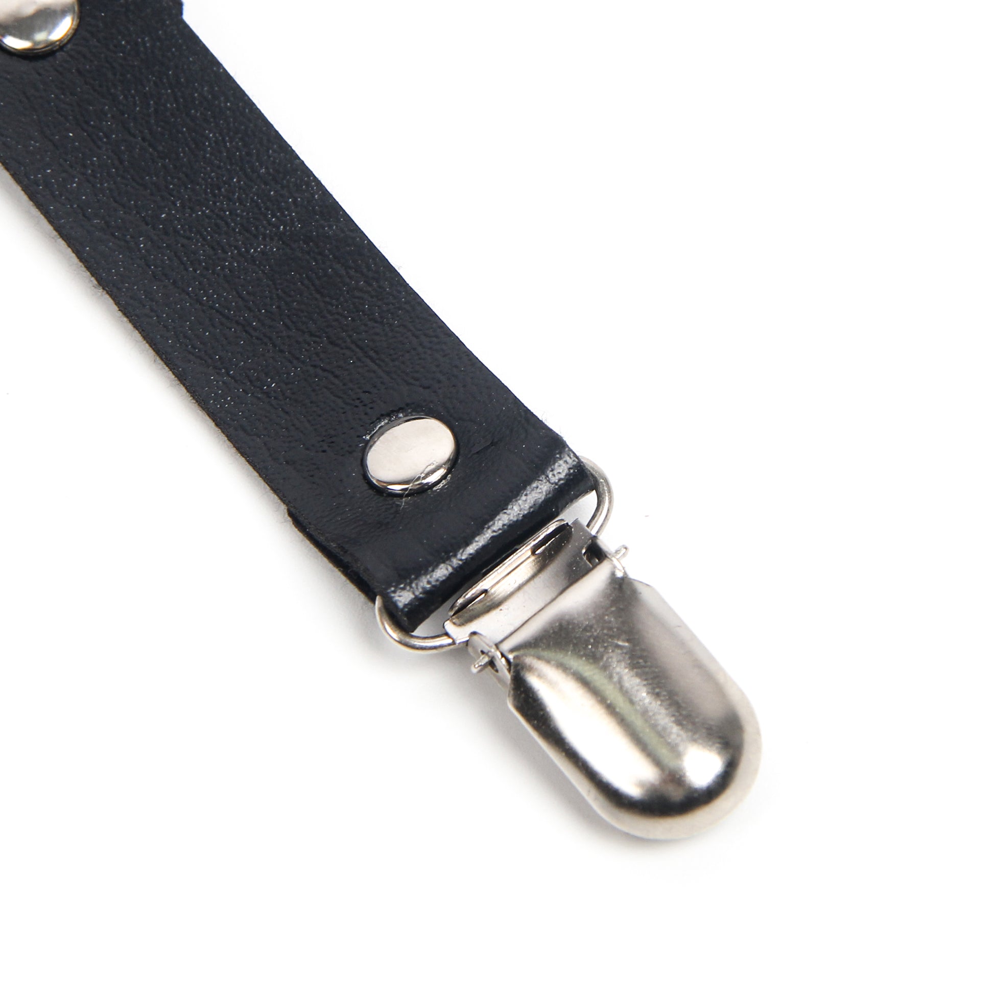 Black Bow Faux Leather Adjustable Studded Punk Leg Rings Garter Clips