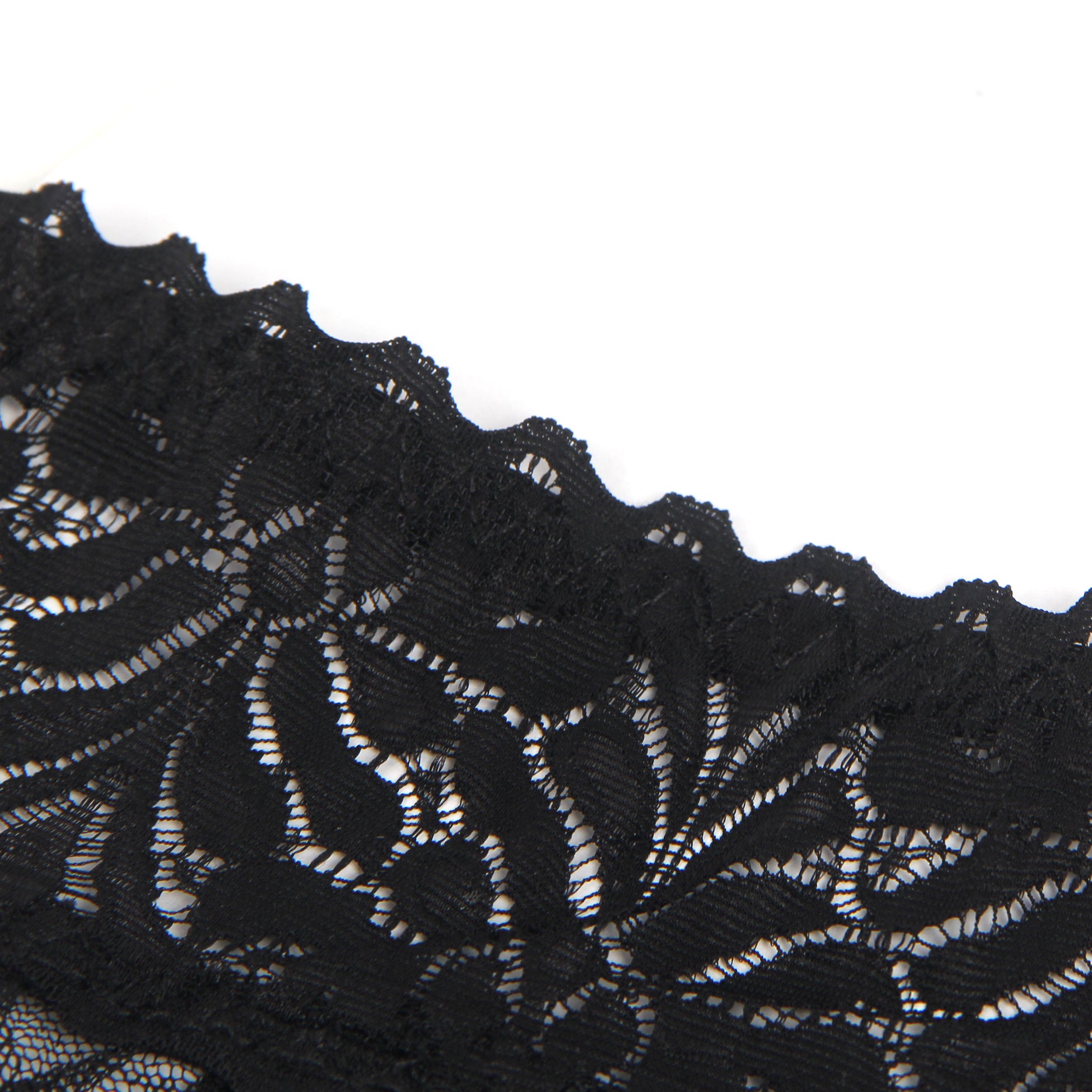 Black Sexy Lace Garter Panty With Metal Buckles