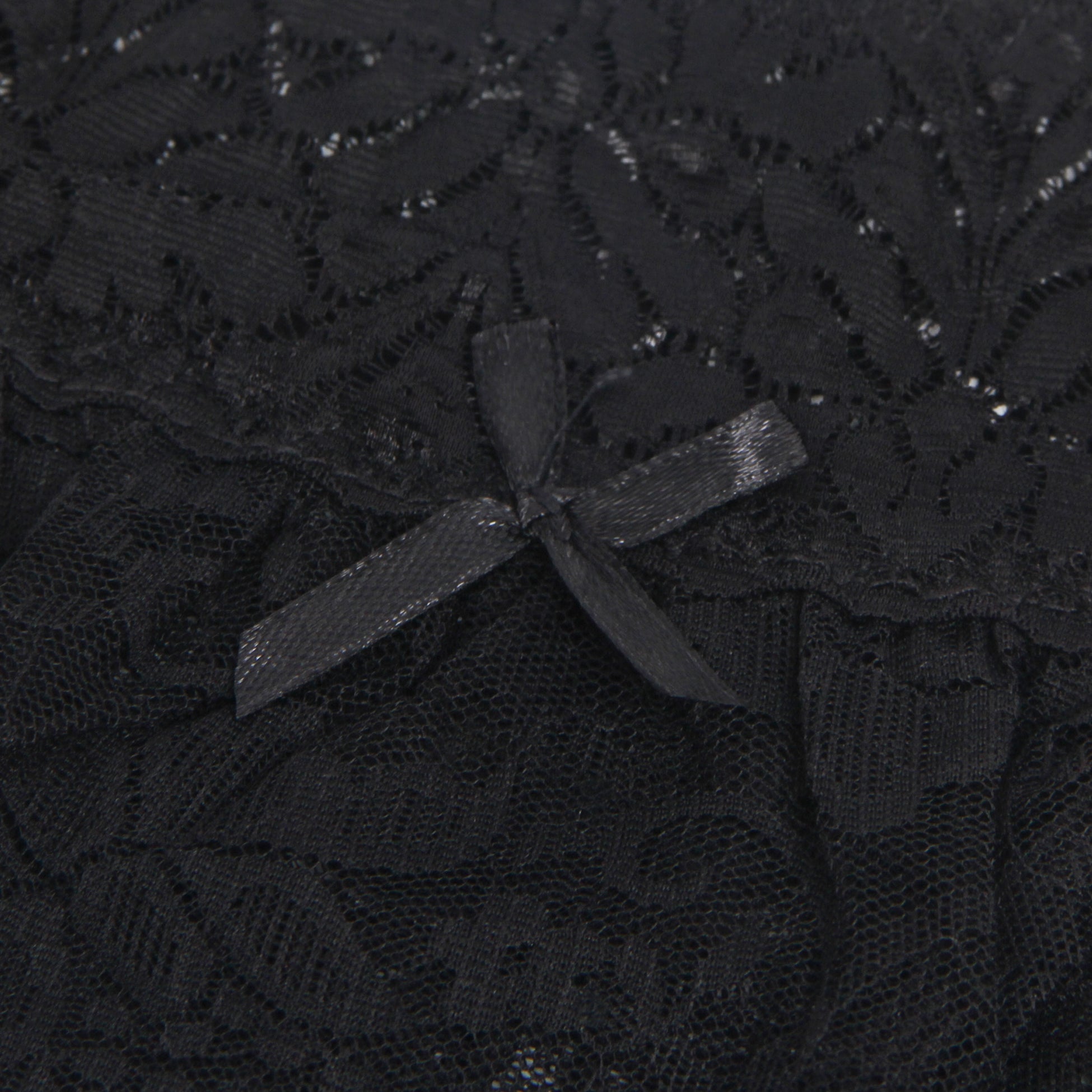 Black Sexy Lace Garter Panty With Metal Buckles