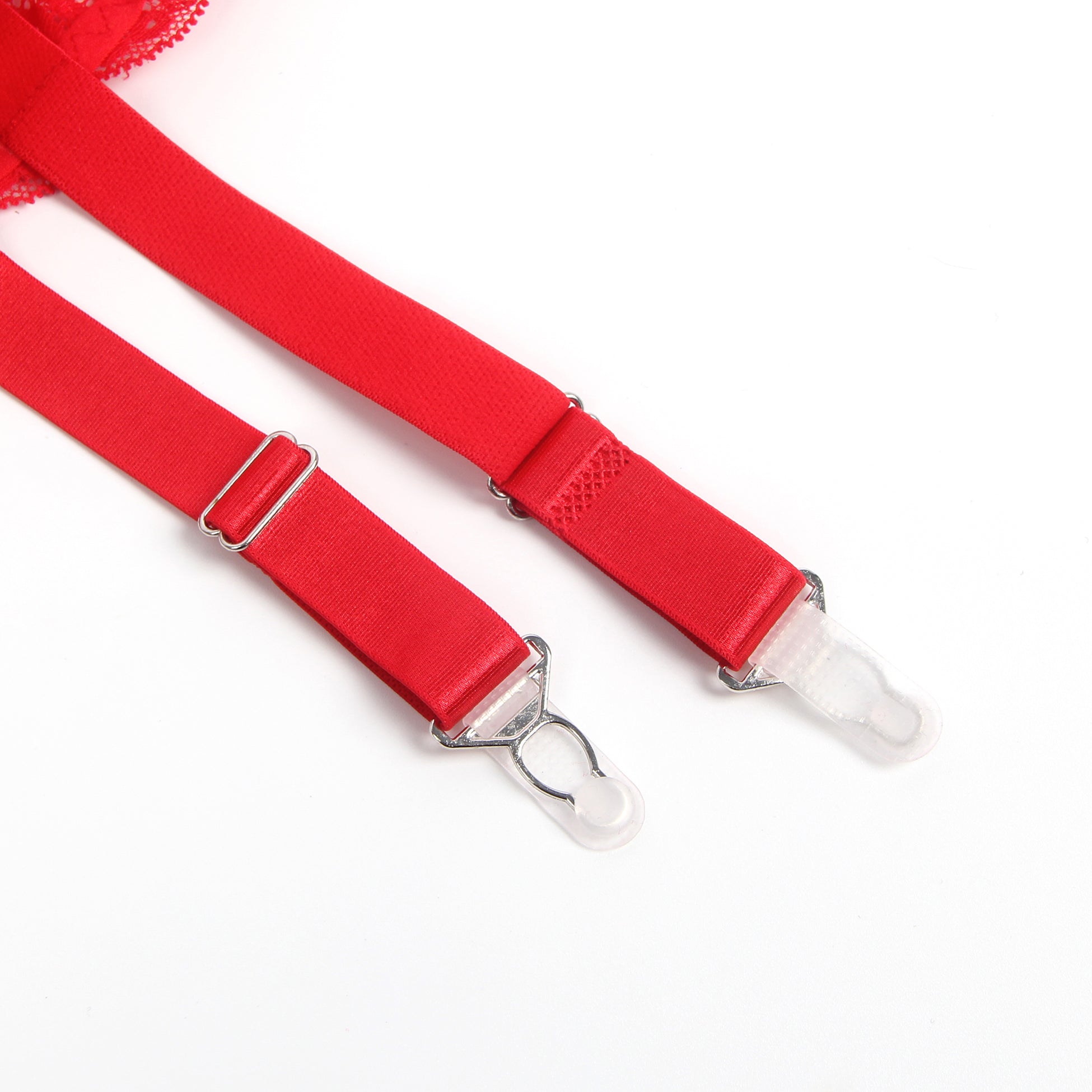 Red Sexy Lace Garter Belt With Metal Buckles
