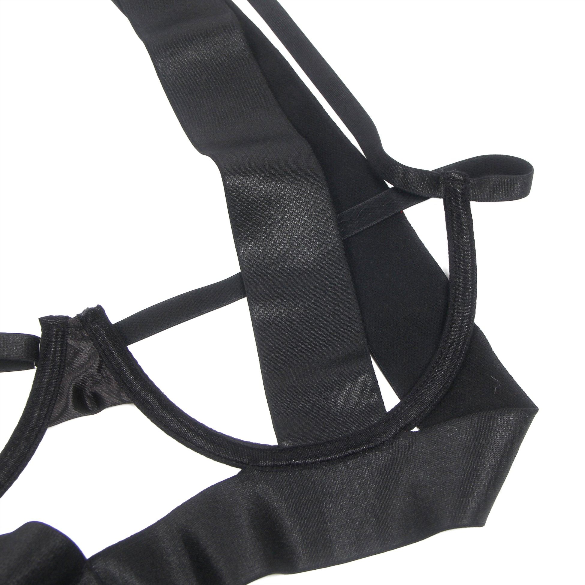 Black Sexy Harness Halter Bodysuit