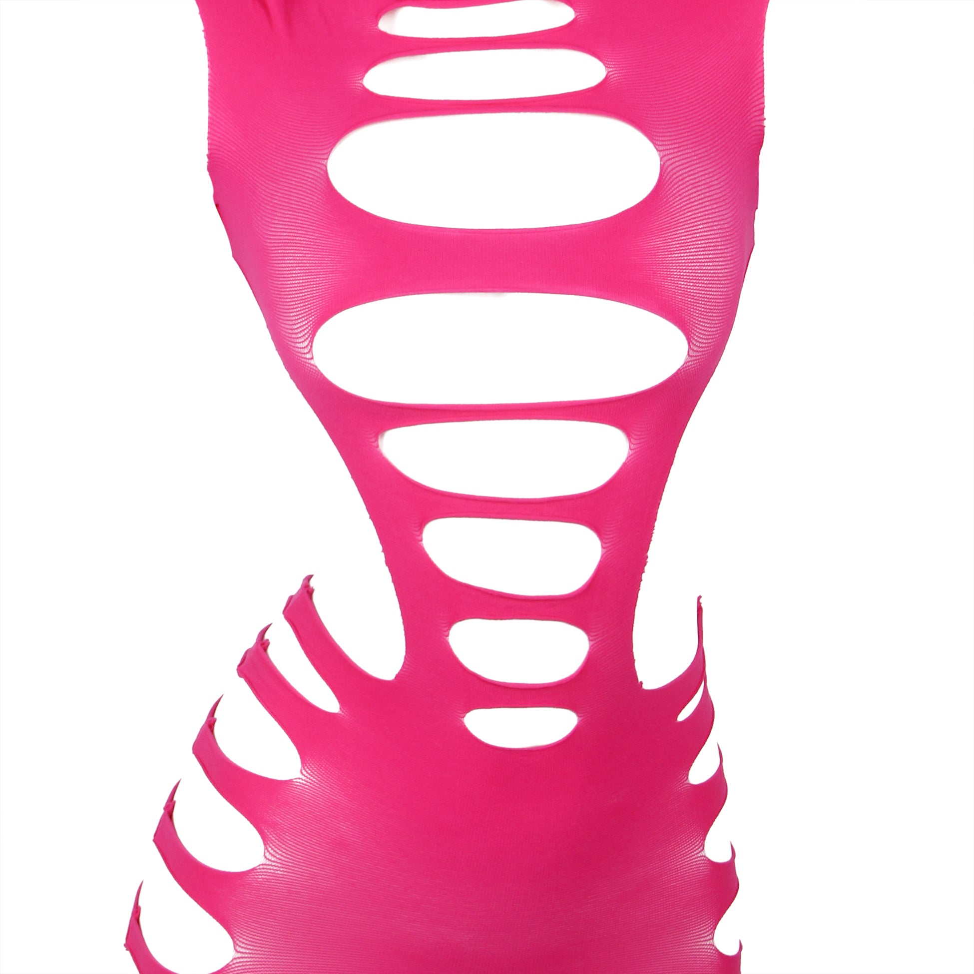 Rose Sexy Long Sleeves Hollow Out Bodystocking