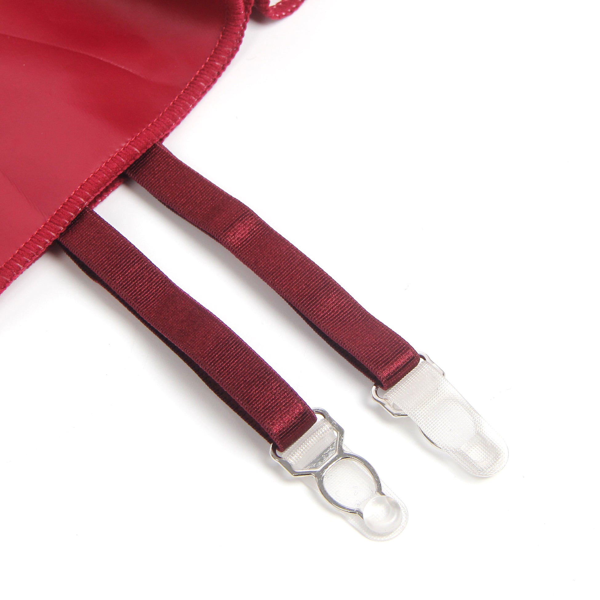 Red Halter PU Leather Lace Sexy Garter Lingerie