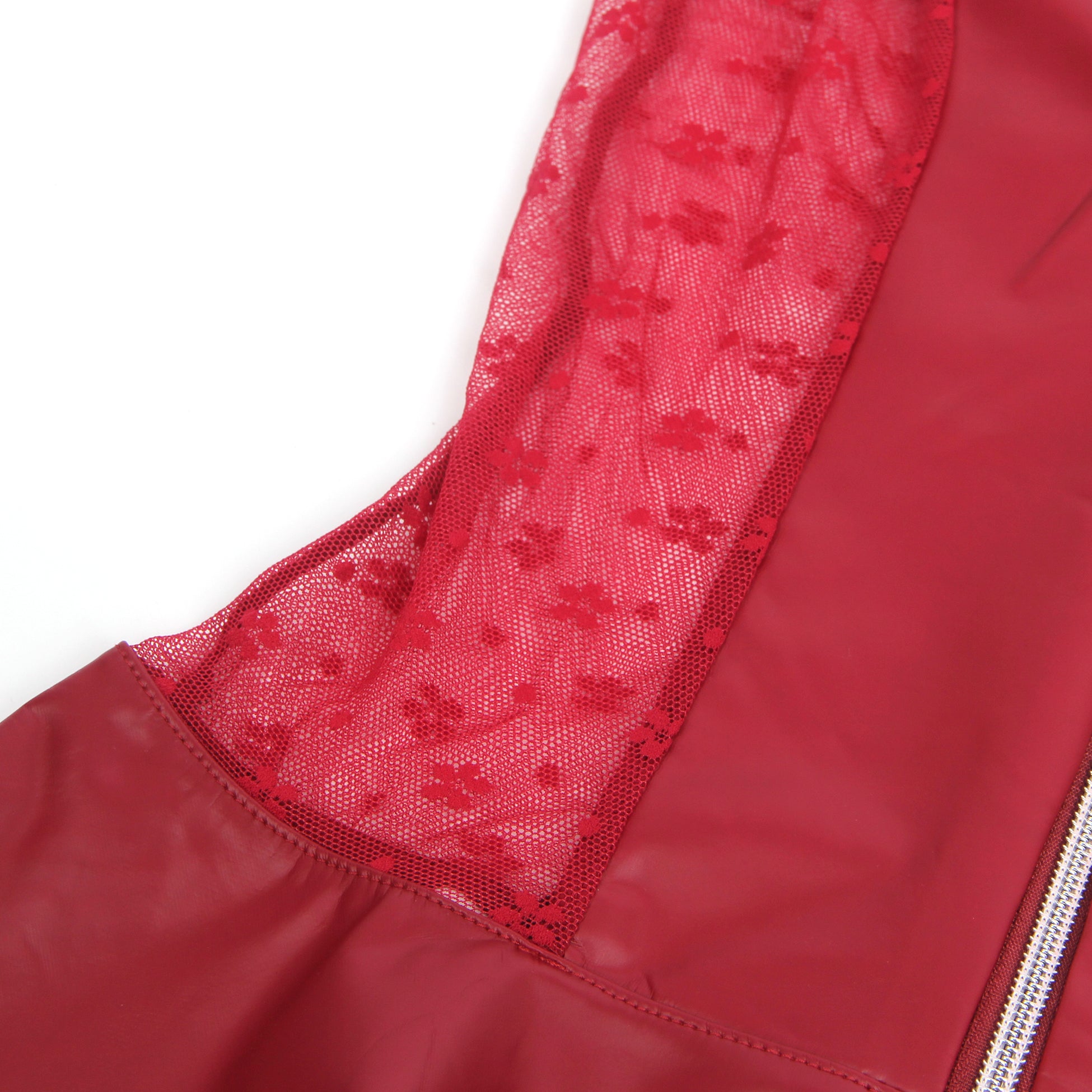 Red Halter PU Leather Lace Sexy Garter Lingerie