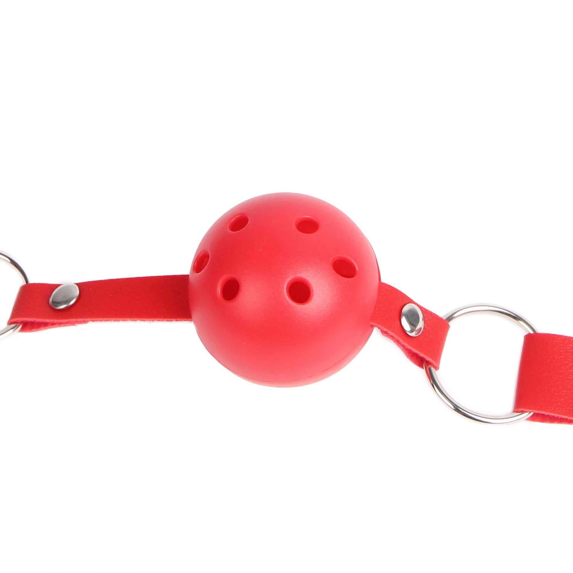 Red leather BDSM Breathable Mouth Gag