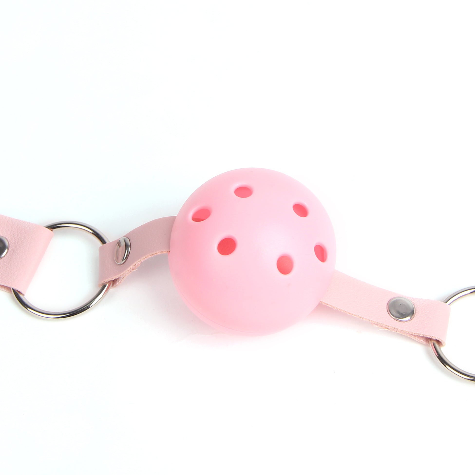 Pink leather BDSM Breathable Mouth Gag