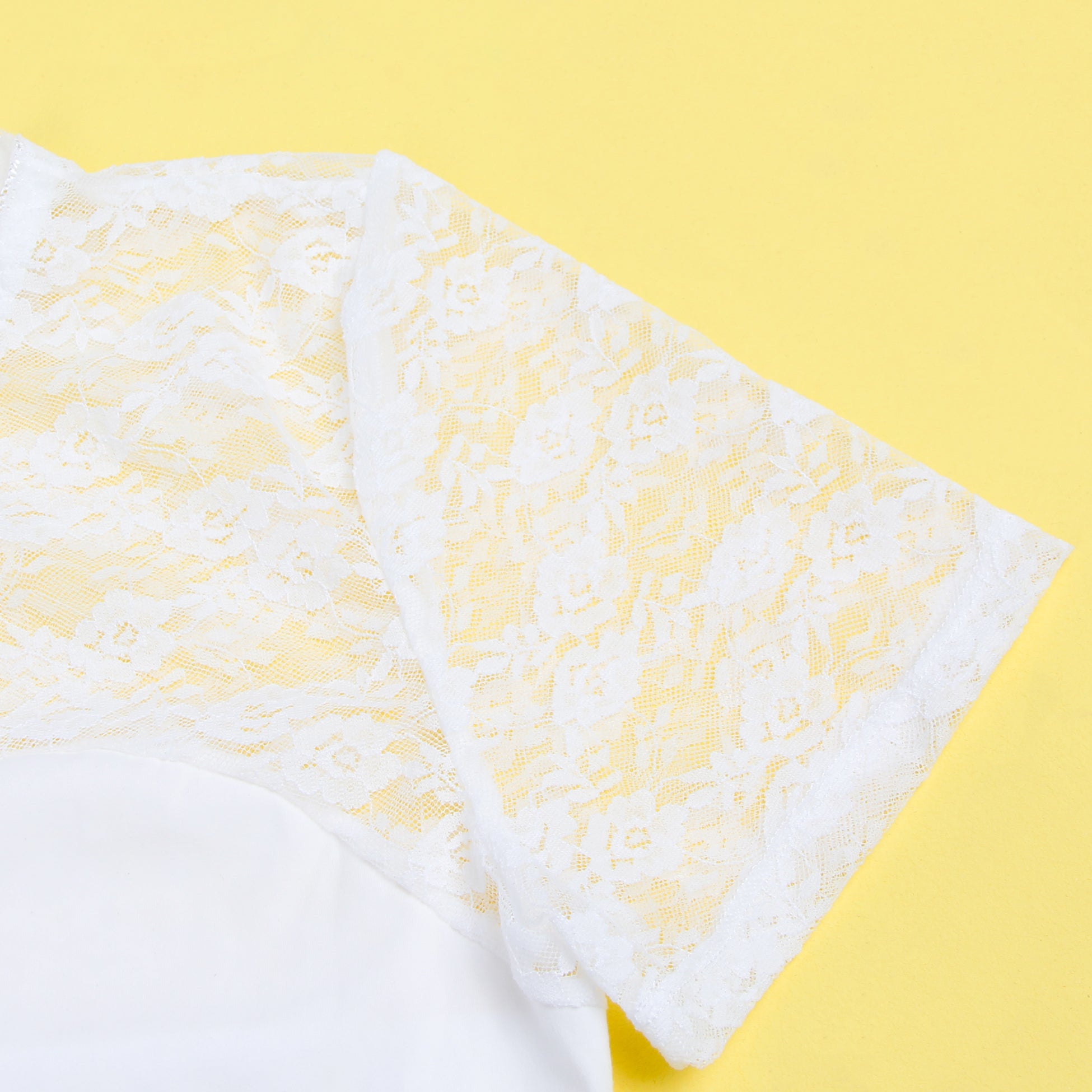 White Sexy Lace Openable Crotch Short Sleeves Bodysuit