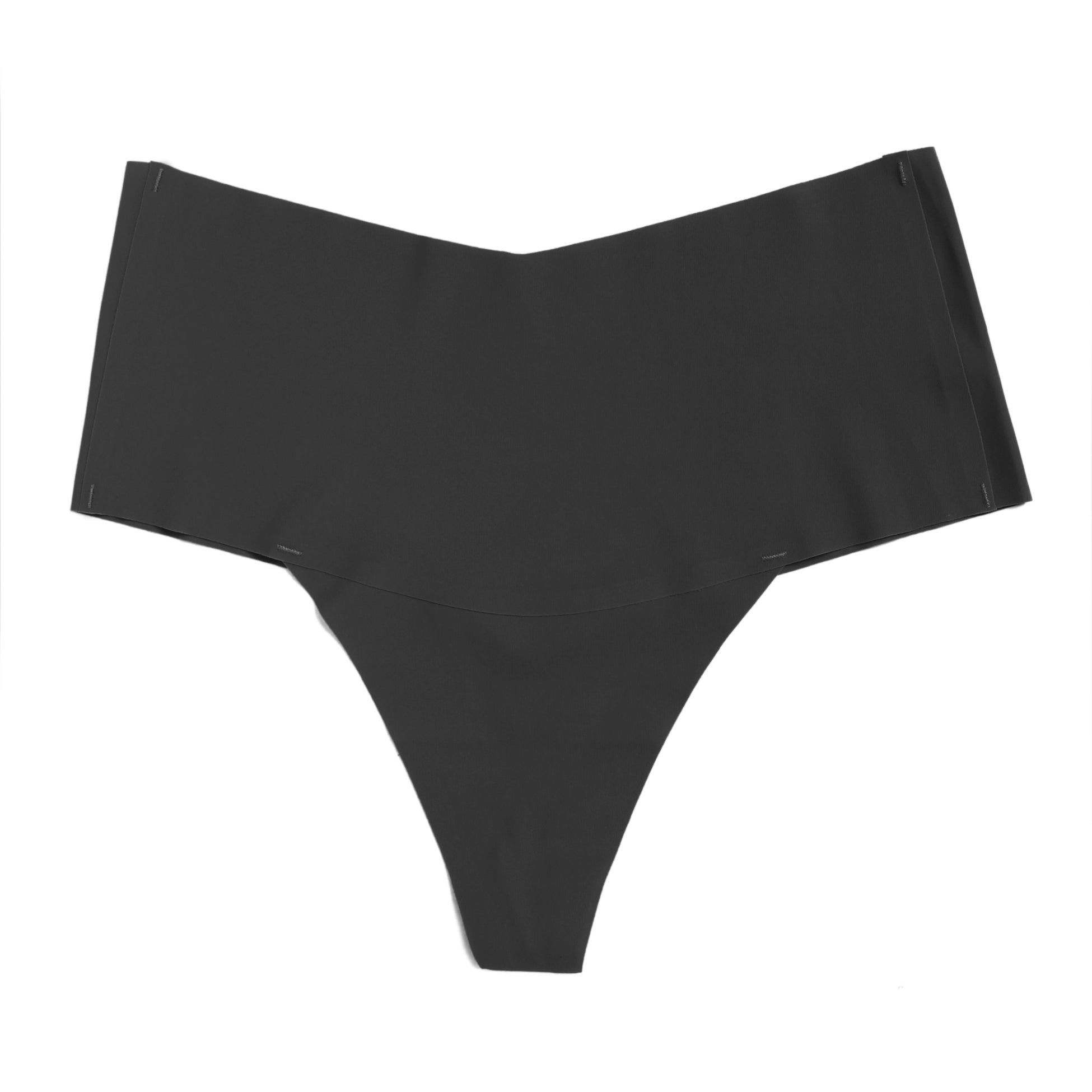 Black Sexy Ice Silk High Waist Seamless Panty