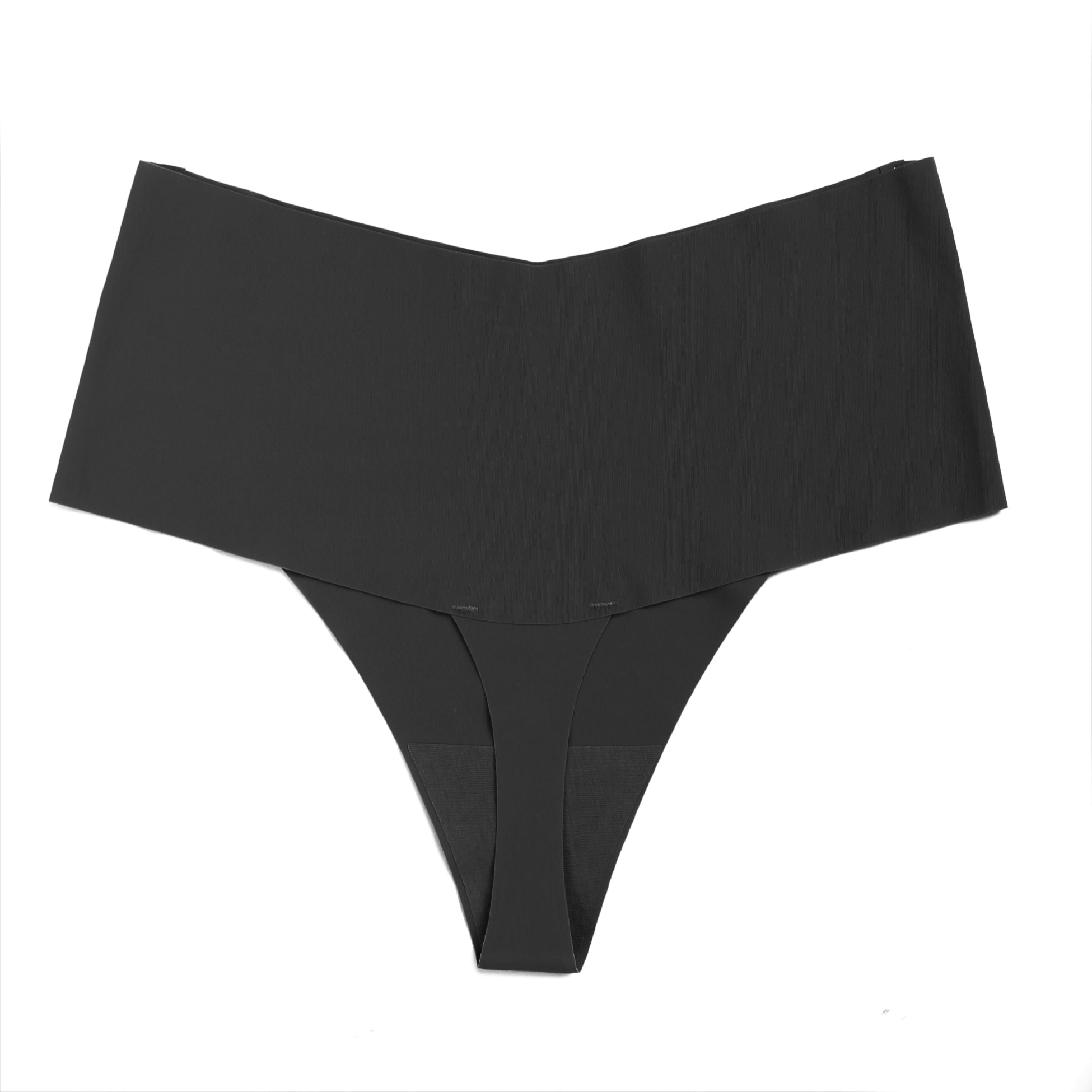 Black Sexy Ice Silk High Waist Seamless Panty