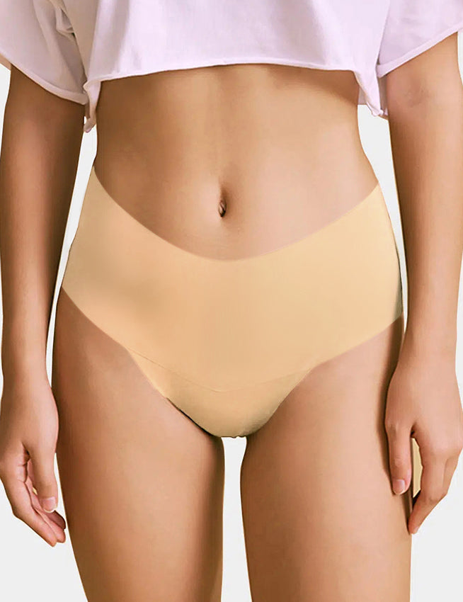 Nude Sexy Ice Silk High Waist Seamless Panty