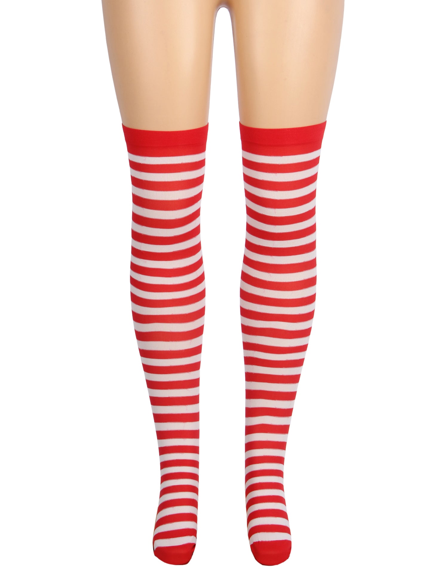 Christmas Red Striped Mesh Stockings