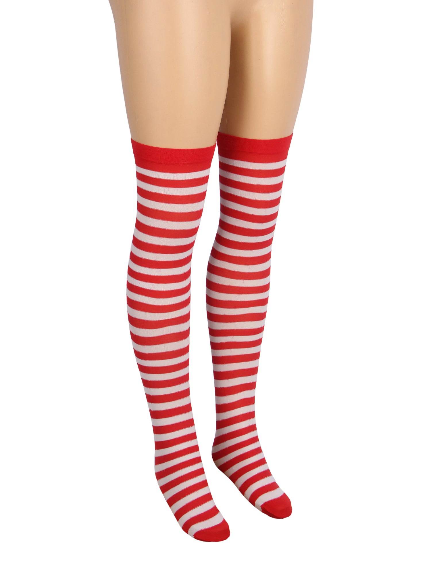 Christmas Red Striped Mesh Stockings