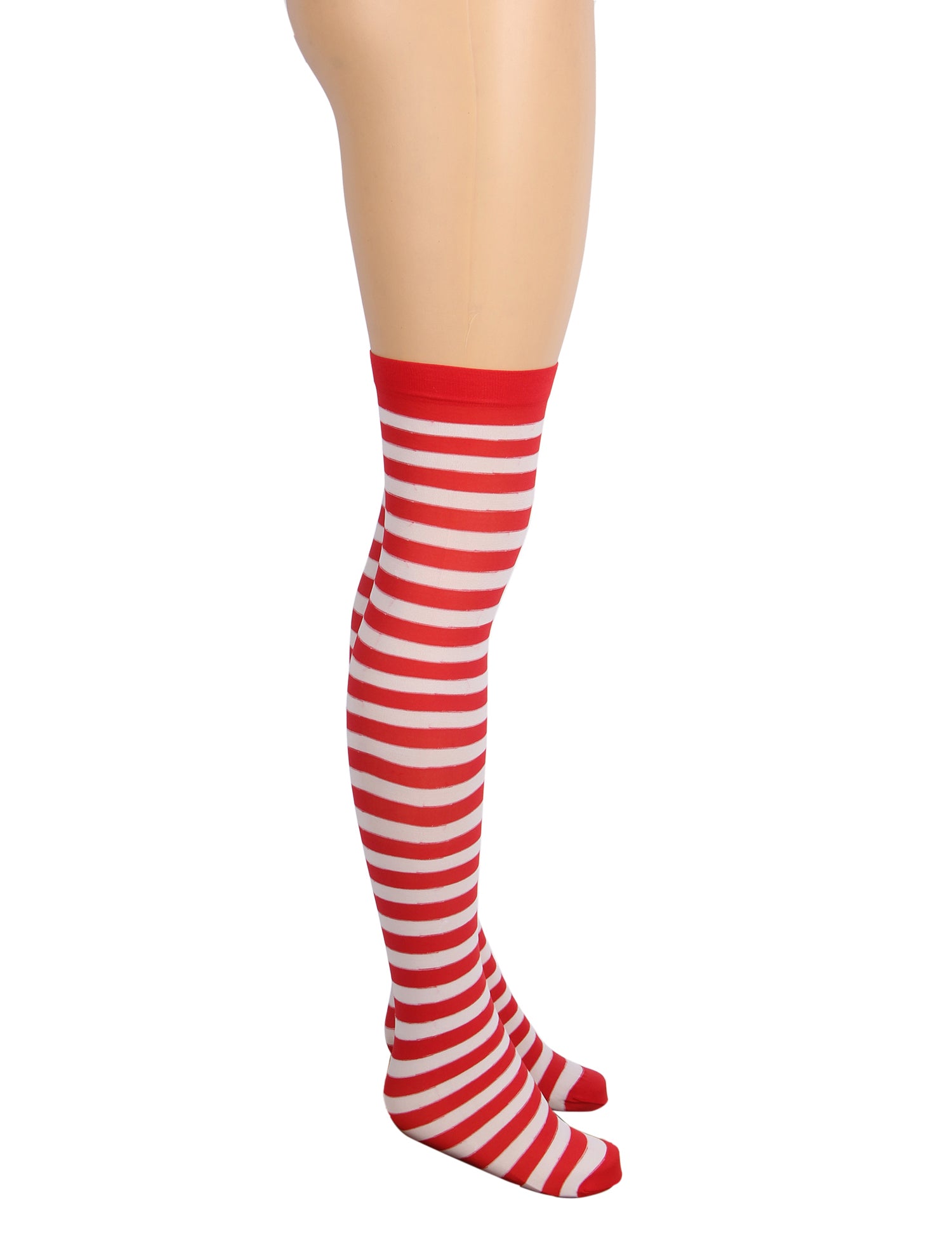 Christmas Red Striped Mesh Stockings