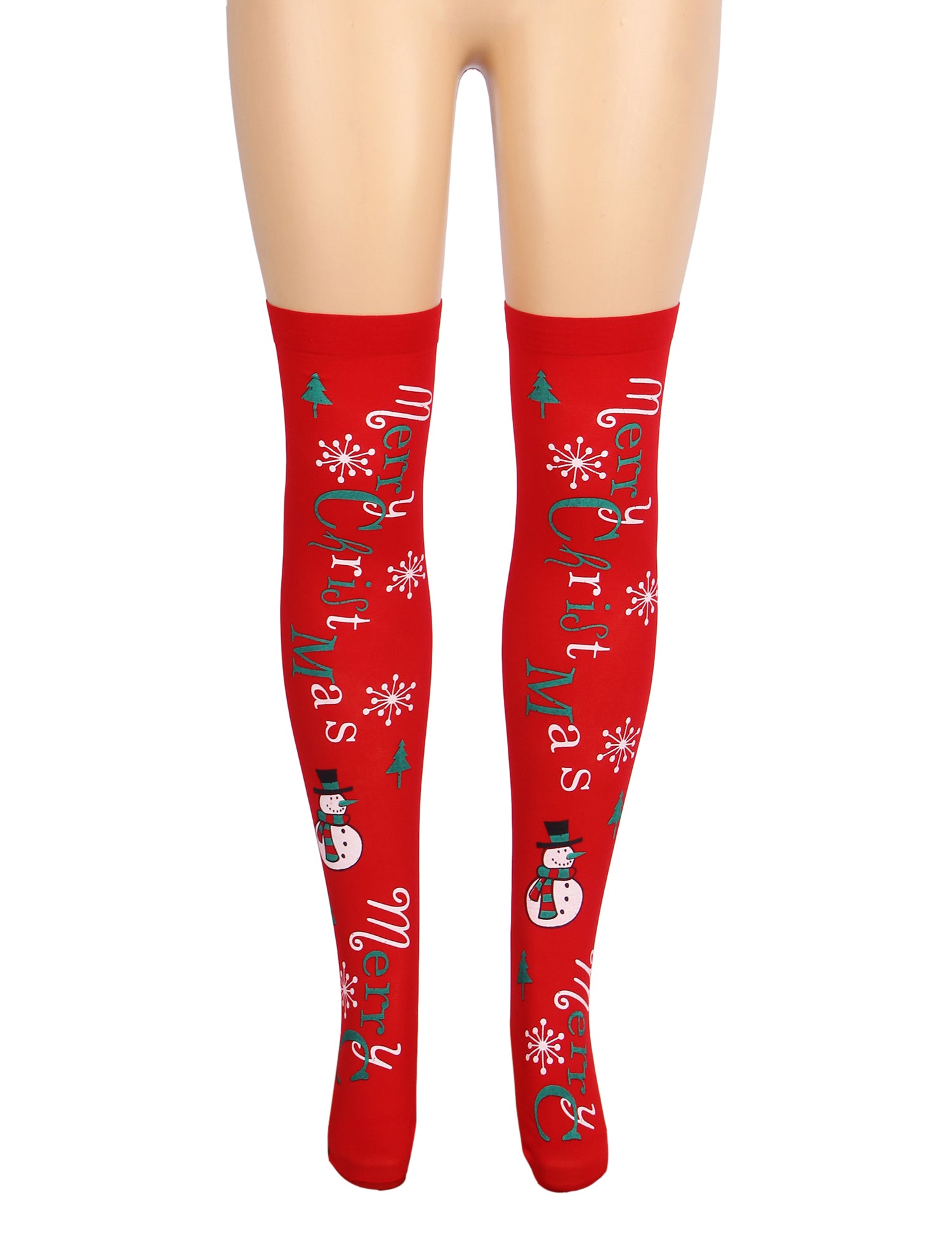 Red Christmas Print Mesh stockings