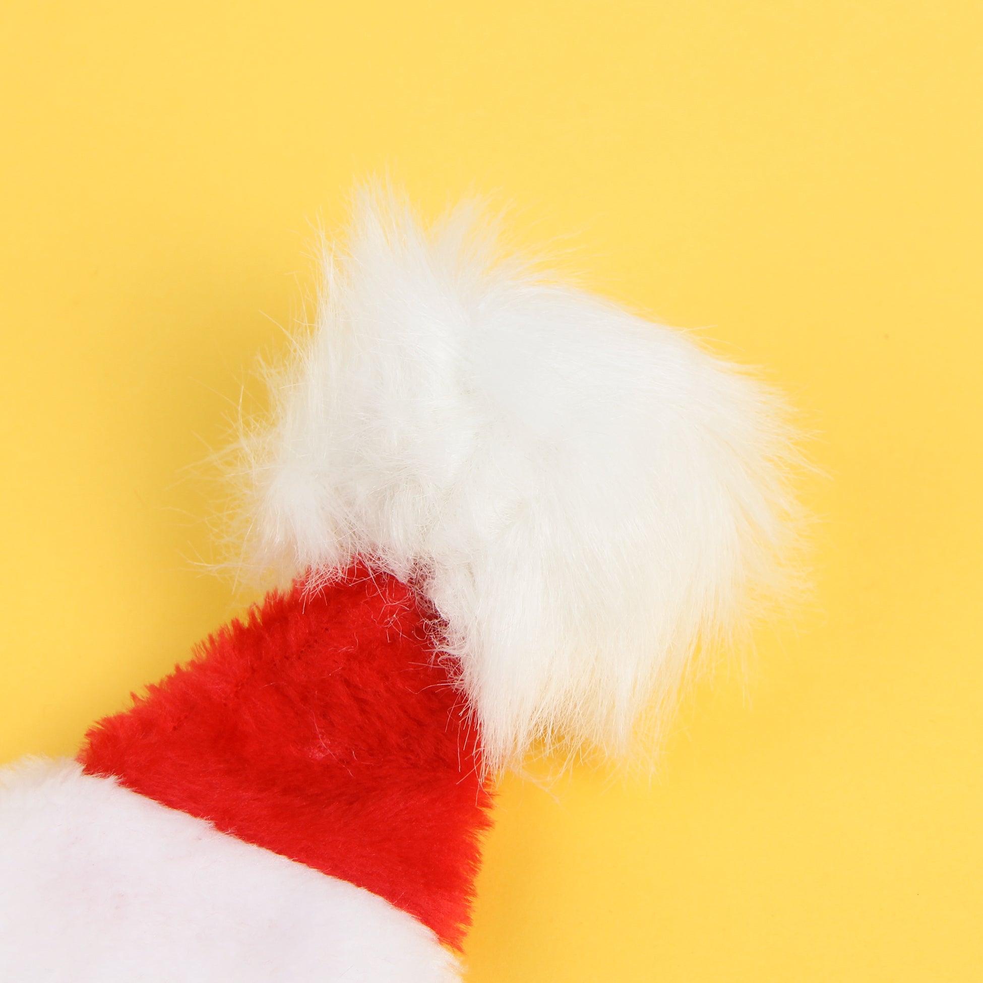 Red Plush Striped Santa Hat