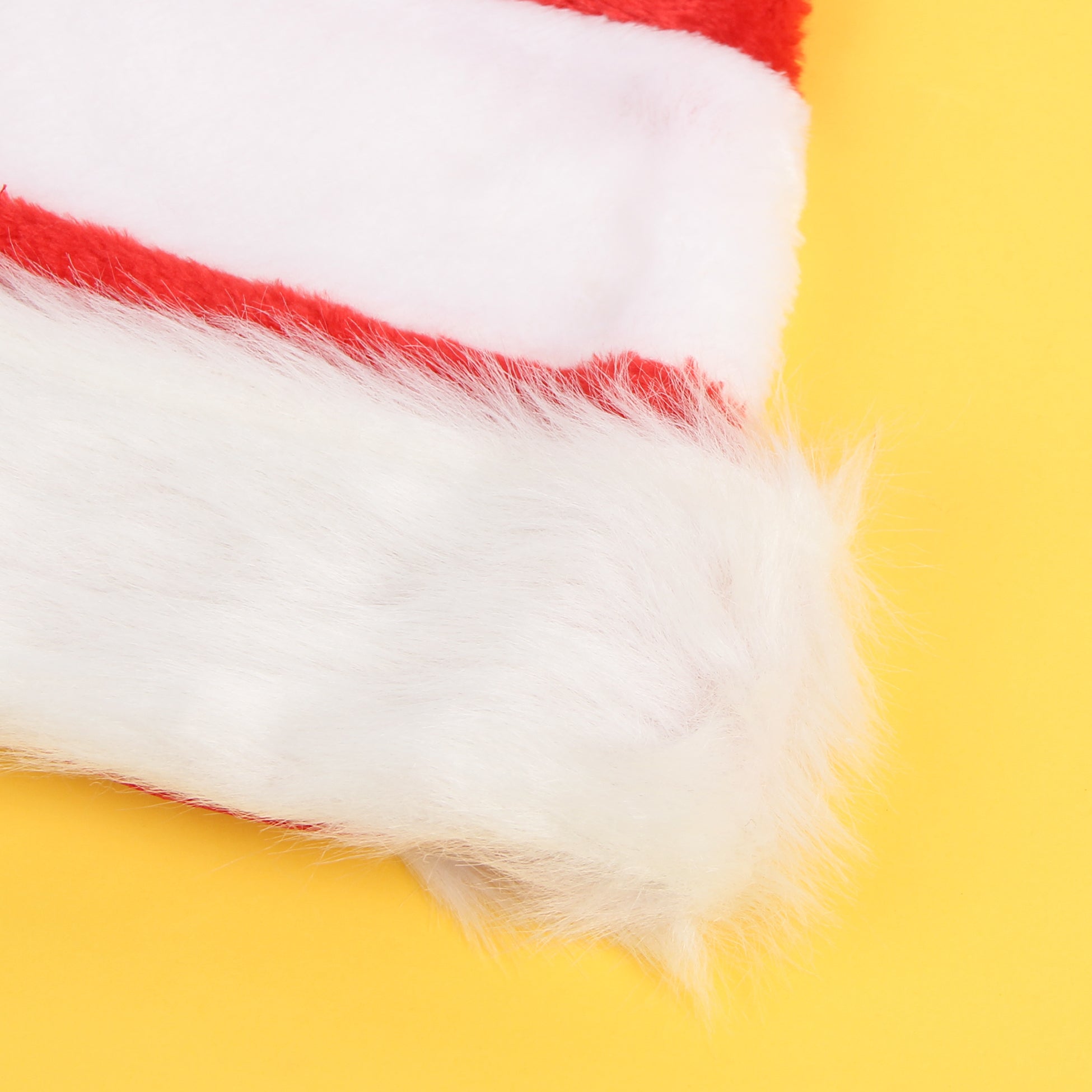 Red Plush Striped Santa Hat
