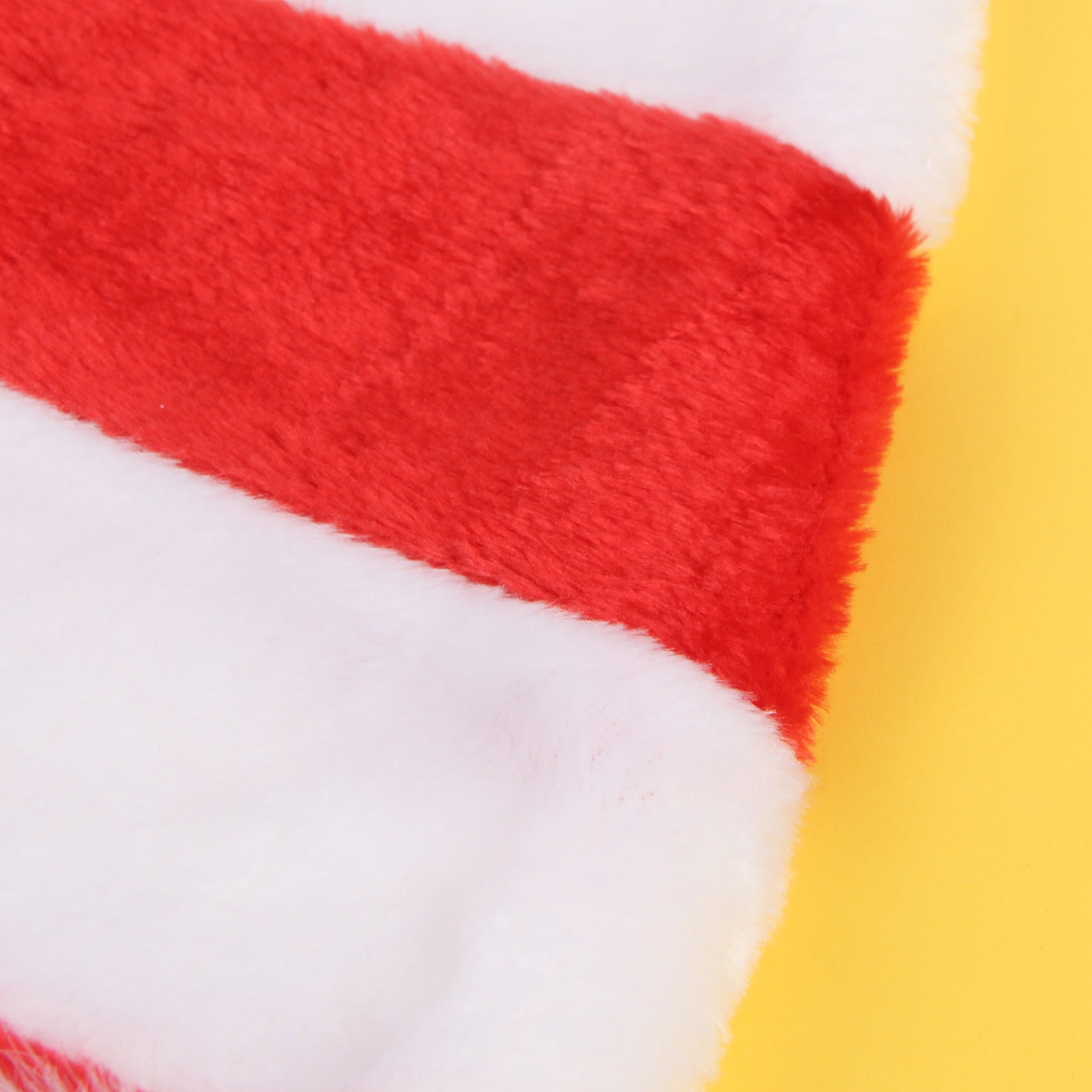 Red Plush Striped Santa Hat