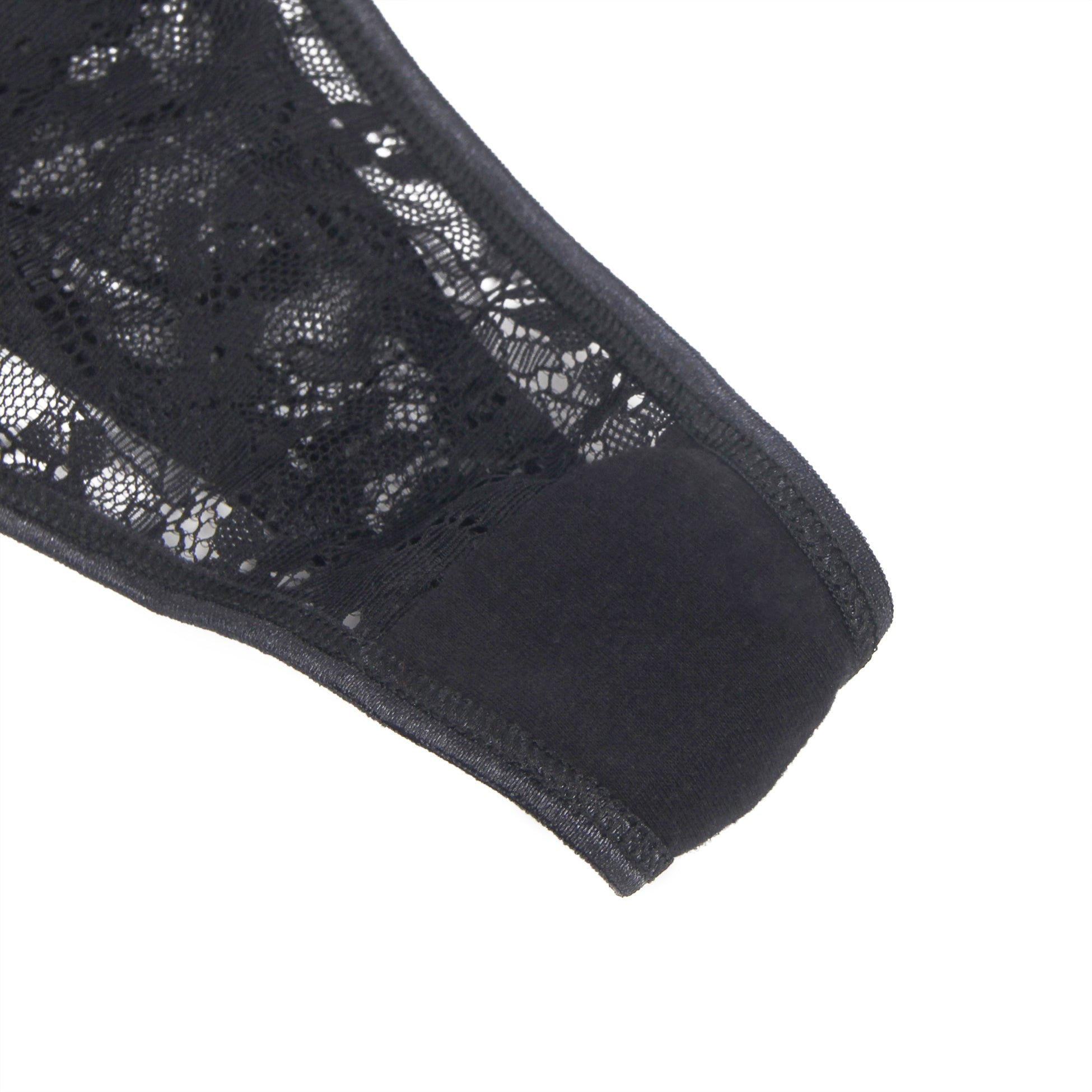 Black Sexy Lace LOVE Letters Rhinestone T-back Thong