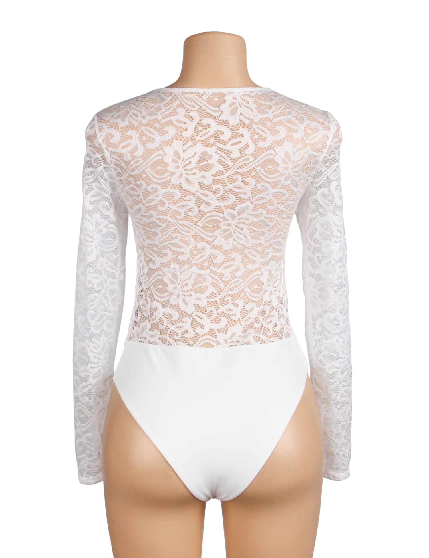 White Sexy Lace Swim Cloth Open Crotch Bodysuit