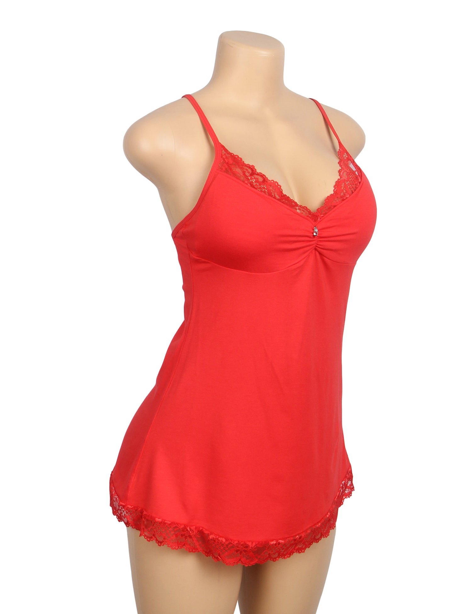 Red Sexy Modal Lace Suspender Nightwear