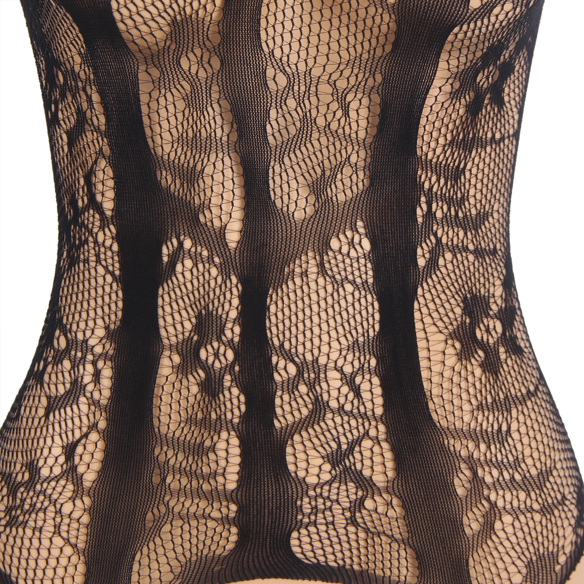 Black Sexy Jacquard Halter Neck Bodystocking