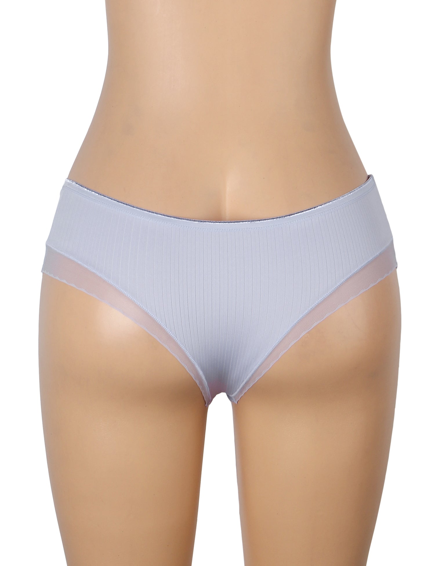 Purple Sexy Striped Fabric And Mesh Bow Women Underwear