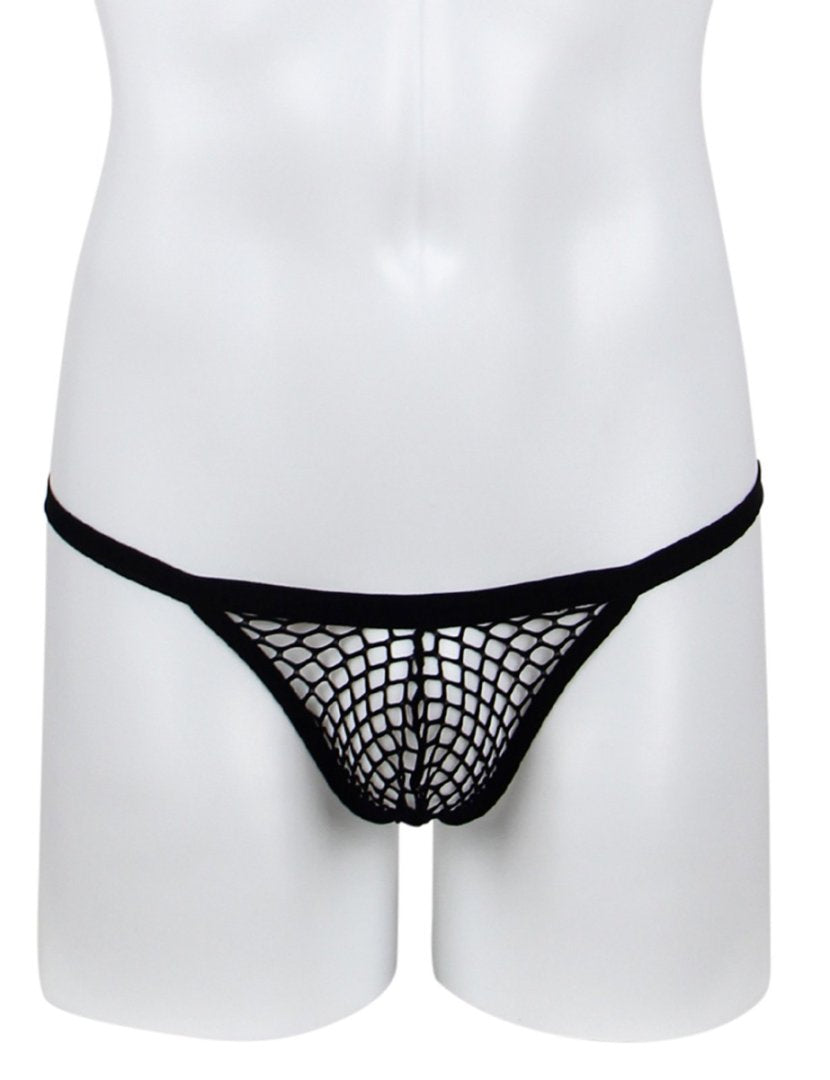 Black Sexy Men's Fishnet Thong