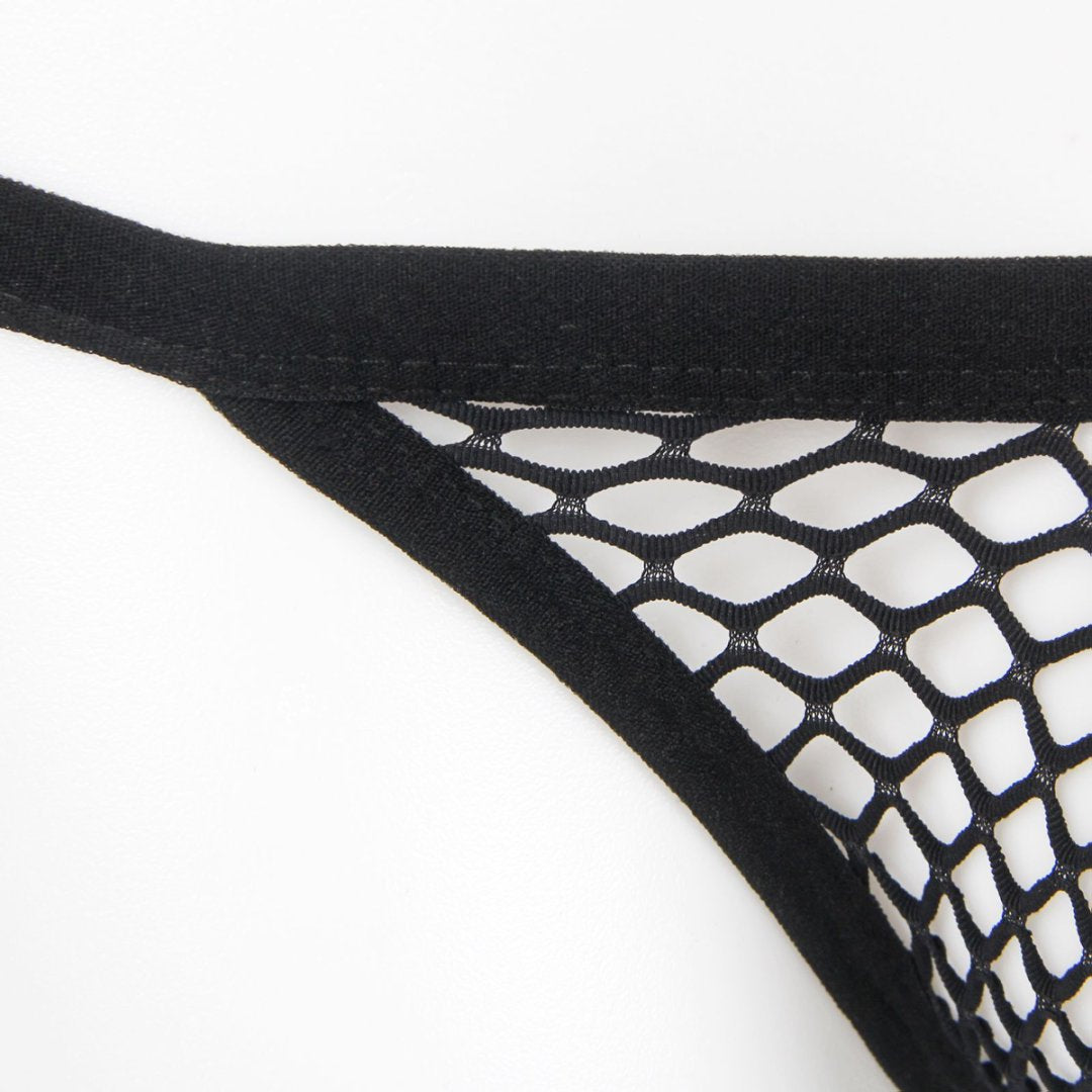 Black Sexy Men's Fishnet Thong
